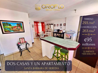 DOS CASAS Y APARTAMENTO EN SANTA BÁRBARA, HEREDIA #40403an