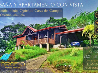 CABAÑA Y APARTAMENTO CON VISTA PANORÁMICA. OROTINA, ALAJUELA #20901rs46a