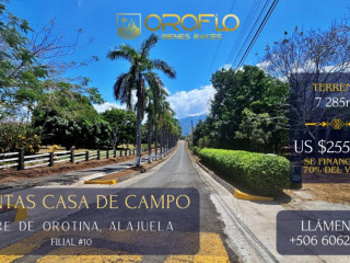 QUINTAS CASA DE CAMPO #10; OROTINA, ALAJUELA #20901al (DUEÑO FINANCIA HASTA UN 70%)